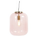Art Deco závesná lampa mosadz s ružovým sklom - Bliss