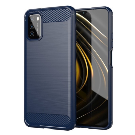 Silikónové puzdro na Xiaomi Redmi 9T/Poco M3 Carbon Flexible modré