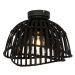 Orientálne stropné svietidlo čierne bambusové 30 cm - Pua