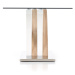 HALMAR Vilmer sklenený jedálenský stôl dub sonoma / biely lesk / priehľadná
