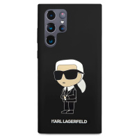 Karl Lagerfeld Liquid Ikonik NFT Silikónový Kryt pre Samsung Galaxy S23 Ultra, Čierny