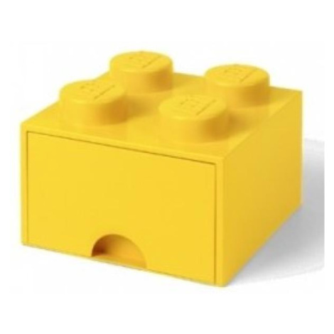 LEGO® úložný box 4 - so zásuvkou žltá  250 x 250 x 180 mm