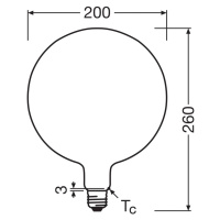 OSRAM LED Vintage 1906 Big Globe E27 7,3W 2700K matná stmievateľná