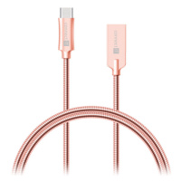 CONNECT IT Wirez Steel Knight USB-C (Type C) - USB-A, metallic rose-gold, 2,1 A, 1 m