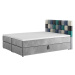 Expedo Čalúnená posteľ boxspring APPLE + topper, 140x200, itaka 14/modrá