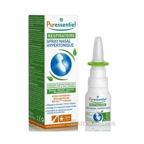 PURESSENTIEL Nosný sprej hypertonický, s esenciálnymi olejmi 1x15 ml