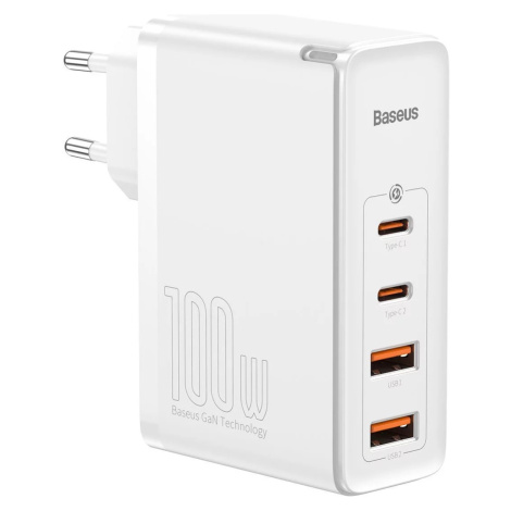 Nabíjačka Baseus GaN2 Pro Quick Travel Charger 2x USB + 2x USB-C, 100W, EU (white)