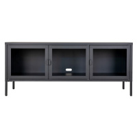 Čierny kovový TV stolík 130x55 cm Brisbane – House Nordic