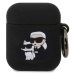 Karl Lagerfeld 3D Logo NFT Karl and Choupette Silikónové Puzdro pre AirPods 1/2 Black