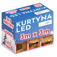 Tutumi Tutumi, LED záves 300 diód 3x3m GL2001, teplé biele svetlo, CHR-00316