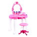 mamido  Detský kozmetický stolík s fénom ružový
