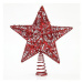 Eurolamp Hviezda na špičku vianočného stromčeka, červená 30 cm