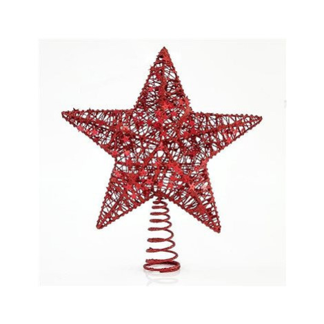 Eurolamp Hviezda na špičku vianočného stromčeka, červená 30 cm