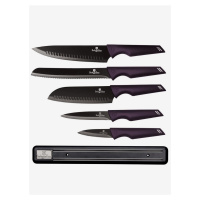 Súprava piatich nožov s magnetickým držiakom BERLINGERHAUS Purple Eclipse Collection