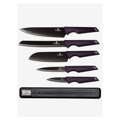 Súprava piatich nožov s magnetickým držiakom BERLINGERHAUS Purple Eclipse Collection Berlinger Haus