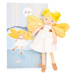 Bábika víla Aurore Forest Fairies Jolijou 25 cm v bielych šatách so žltými krídlami z jemného te