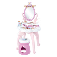 Kozmetický stolík Disney Princess 2in1 Hairdresser Smoby a stolička s 10 skrášľovacími doplnkami