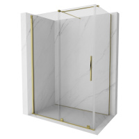 MEXEN/S - Velár sprchovací kút 150 x 75, transparent, zlatá 871-150-075-01-50