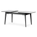 AUTRONIC HT-402M WT Jedálenský stôl 140+40x80 cm, keramická doska biely mramor, masív, čierny ma