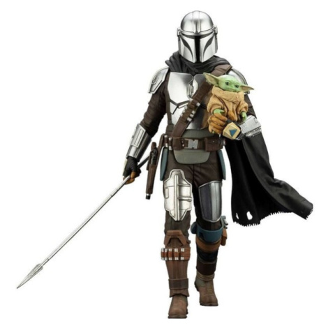 Soška Kotobukiya ARTFX 1/10 SW: Mandalorian - Mandalorian & Grogu w/ Beskar Staff 18 cm