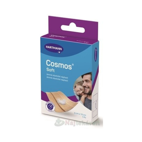 COSMOS Jemná náplasť na rany z netkanej textílie, pre citlivú pokožku (6x10cm) 5ks