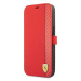 Púzdro Ferrari FESAXFLBKP13LRE iPhone 13 Pro 6,1" red book On Track Carbon Stripe (FESAXFLBKP13L