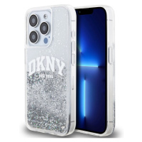 DKNY Liquid Glitter Arch Logo Zadný Kryt pre iPhone 15 Pro Transparent