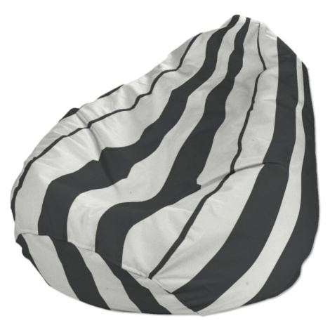 Dekoria Sedací vak + výplň, bielo-čierne pásy, Ø60 x 105 cm, Vintage 70's, 137-53