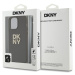 DKNY PU Leather Stack Logo Wrist Strap Zadný Kryt pre iPhone 15 Pro Brown