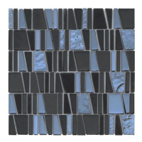 Sklenená mozaika Premium Mosaic černá 30x30 cm lesk MOSCUBEBK