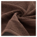 Bavlnený hnedý uterák ROSITA s ryžovou štruktúrou a žakárovou bordúrou s geometrickým vzorom Roz