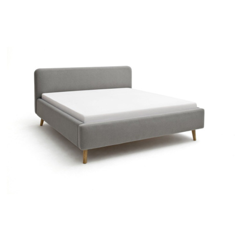 Taupe čalúnená dvojlôžková posteľ bez roštu 180x200 cm Mattis – Meise Möbel