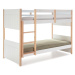 Biela poschodová detská posteľ z borovicového dreva 90x190 cm Kiara – Marckeric