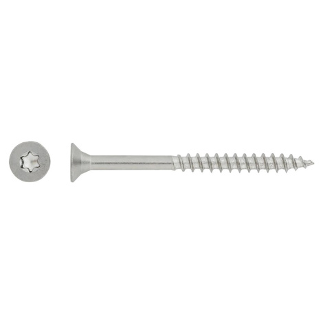 Skrutka do drevotriesky so zápust.hlavou TX30 plný závit oceľ A2 6x60 mm, 100ks