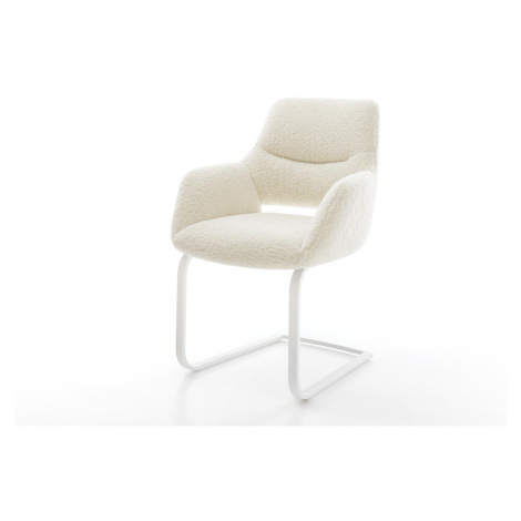 DELIFE Konzolová jedálenská stolička Yago-Flex s opierkami teddy látka béžová konzolová jedálens