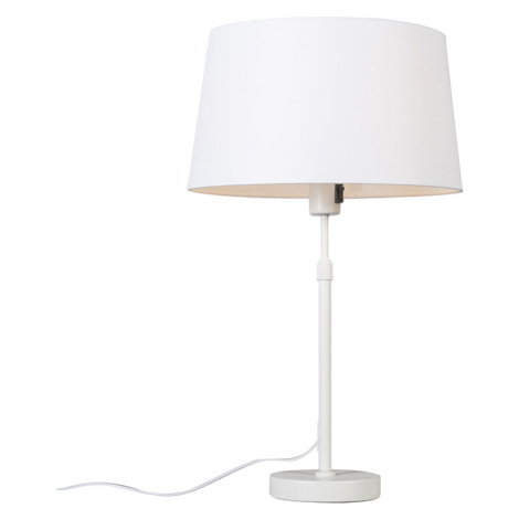 Stolová lampa biela s tienidlom biela 35 cm nastaviteľná - Parte QAZQA