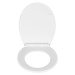 Biele WC sedadlo s jednoduchým zatváraním Wenko Kos, 44 × 37,5 cm