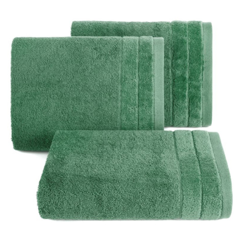 Klasický zelený uterák DAMLA s jemným pásom Rozmer: 70 x 140 cm Eurofirany