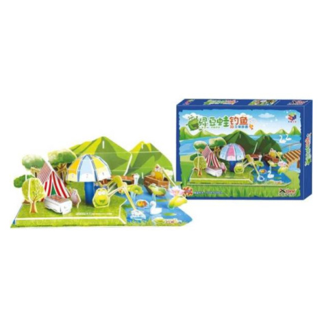 Small Foot Trojvrstvové penové 3D puzzle žabie tônka Legler