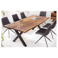Estila Industriálny dizajnový jedálenský stôl Steele Craft z masívneho palisandrového dreva 200c