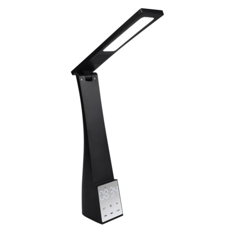 Matne čierna LED stolová lampa s časovačom (výška  45 cm) Linus – Trio