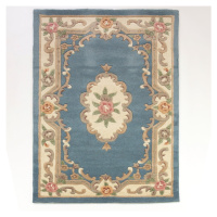 Modrý koberec z vlny Flair Rugs Aubusson, 75 × 150 cm