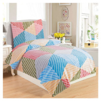 Mikroplyšové posteľné obliečky - farebná geometria, 140x200
