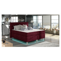 NABBI Avellino 180 čalúnená manželská posteľ s úložným priestorom bordová