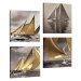 Sada 4 obrázkov Boats 33x33 cm
