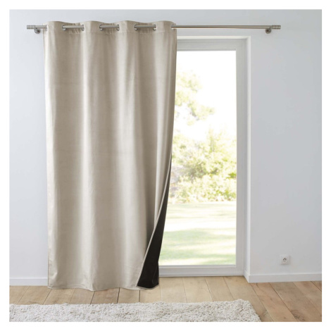 Béžový zamatový termo záves 140x260 cm Polarchic – douceur d'intérieur