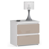 Nočný stolík CL2 40 cm biely/cappuccino lesk