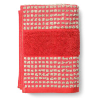 Červený froté uterák z Bio bavlny 50x100 cm Check – JUNA