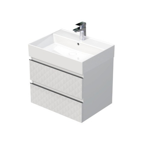 Kúpeľňová skrinka s umývadlom SAT Cube Way 60x47,5x46 cm biela mat CUBE3D46602ZBSAT