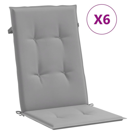vidaXL PodloĹľky na zĂˇhradnĂ© stoliÄŤky, vysokĂ© operadlo 6 ks 120x50x3 cm
